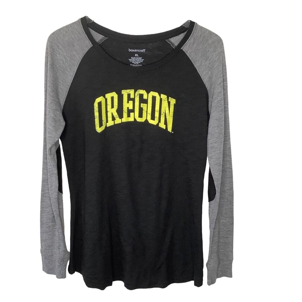 OREGON DUCKS Black, Grey & Yellow Baseball Shirt size XL